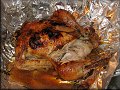 Kuře v ohni pečené, ovšem doma snědené (prý krásnější než Tonda s Radkem) 